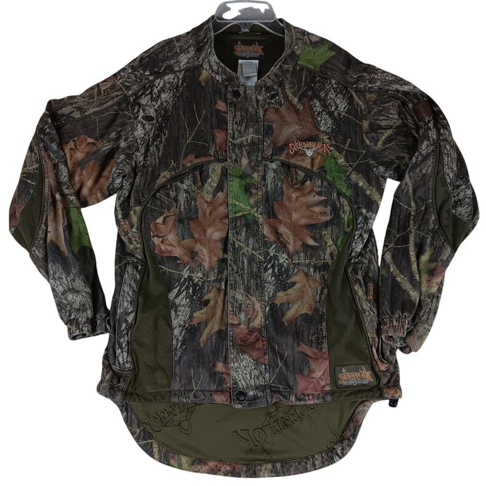 Vintage Scentlok Hunting Jacket Mens Medium Realtree Camo Longtail Outdoors Zip